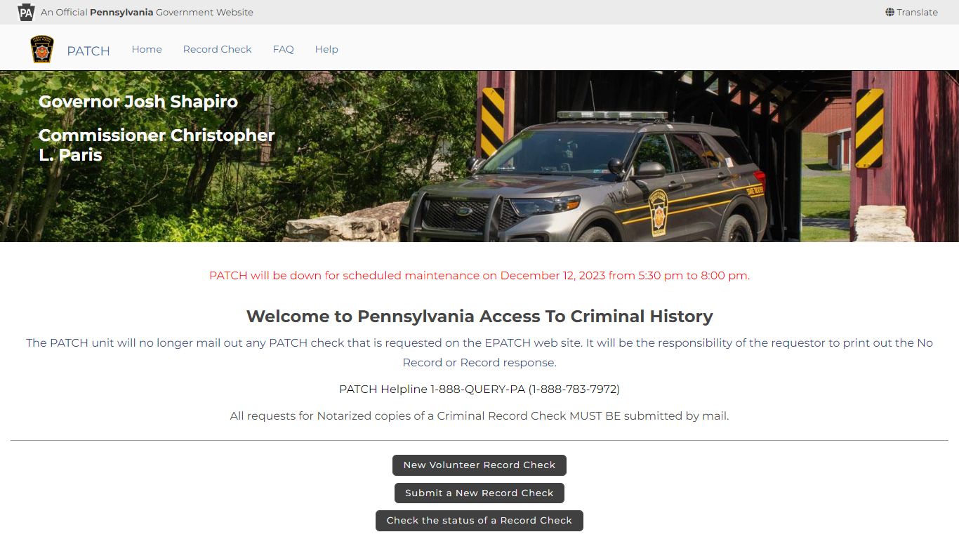Pennsylvania Access To Criminal History - PA.Gov
